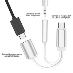 2 i 1 USB C Type C Lydkabel Type-C til 3,5 mm