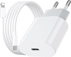 iPhone Hurtiglader USB-C PD 3.0. 20W Strømadapter + Kabel