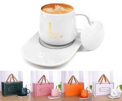 Hold drikken din varm med stil! USB-drevet koppvarmer med kopp, skje og gaveeske