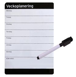 Magnetisk whiteboard til ugeplanlægning. Inkl. whiteboardpen med viskelæder