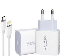 20W iPhone laddare 11/12/13 USB-C med kabel