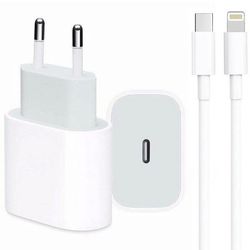 iPhone laddare 11/12/13/14 strömadapter 20W PD + Kabel