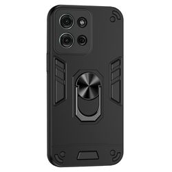 SKALO Motorola Moto G75 5G Armor Metallring Cover - Sort