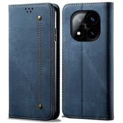 SKALO Xiaomi Redmi Note 14 Pro 5G Jeans Flip Cover - Blå