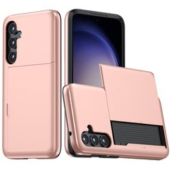 SKALO Samsung S25 Armor Kortholder Cover - Rosa guld