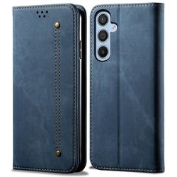 SKALO Samsung S25 Jeans Flip Cover - Blå