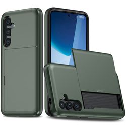 SKALO Samsung A56 5G Armor Kortholder Cover - Grøn