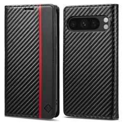 SKALO Google Pixel 10 Pro XL LC.IMEEKE Carbon Fiber Flip Cover - Sort