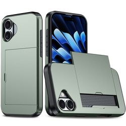 SKALO iPhone 17 Armor Kortholder Cover - Grøn