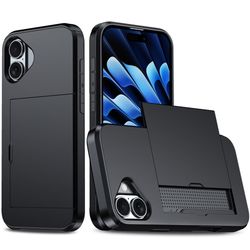 SKALO iPhone 17 Armor Kortholder Cover - Sort