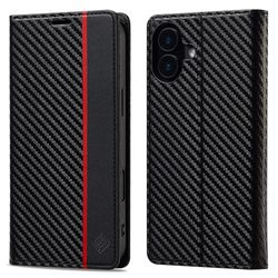SKALO iPhone 17 LC.IMEEKE Carbon Fiber Flip Cover - Sort