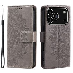 SKALO iPhone 17 Pro Mandala Flip Cover - Grå