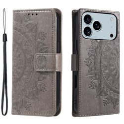 SKALO iPhone 17 Pro Max Mandala Flip Cover - Grå