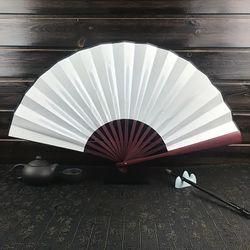 Vifte - Ensfarget - Stor 27 cm - Hvit