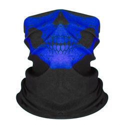 Hodeskallemaske - Blå - Paintball - Skjerf - Bandana - Halstørkle