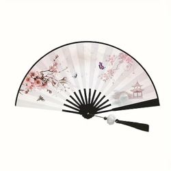 Vifte - Stor 26 cm - M08 - Sommerfugler Kirsebærblomst