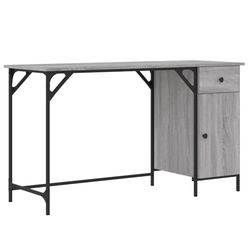 vidaXL Datorskrivbord grå sonoma 131x48x75 cm konstruerat trä