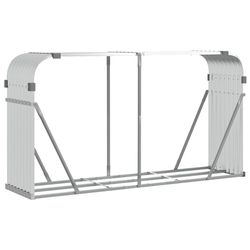 vidaXL brændestativ 180x45x100 cm galvaniseret stål sølvfarvet