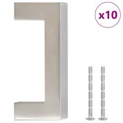 vidaXL Skåphandtag 10 st silver 64 mm rostfritt stål