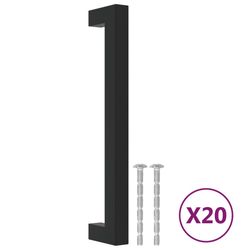 vidaXL Skåphandtag 20 st svart 160 mm rostfritt stål