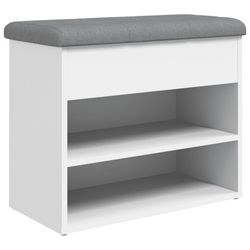 vidaXL Skobänk vit 62x32x50 cm konstruerat trä
