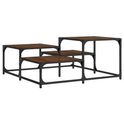 vidaXL sofabord 87,5x87,5x40 cm konstrueret træ brun egetræsfarve