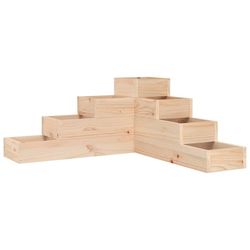 vidaXL plantekasse 4 niveauer 80,5x79x36 cm massivt fyrretræ
