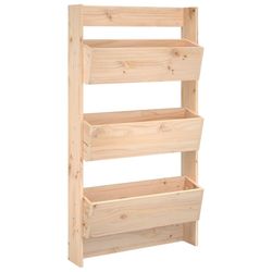 vidaXL plantevæg 60x18,5x110 cm 3 niveauer massivt fyrretræ