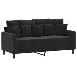 vidaXL Soffa 2-sits svart 140 cm sammet