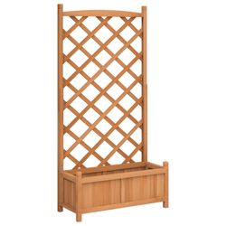 vidaXL Plantekasse med espalier brun heltre gran