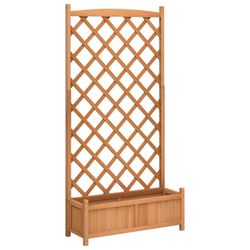 vidaXL plantekasse med espalier massivt grantræ brun