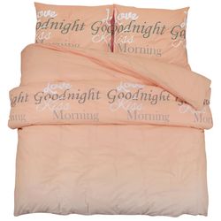 vidaXL Sengesett rosa 140x200 cm bomull