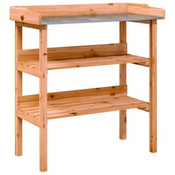 vidaXL Plantebord med hyller brun 78x38x82,5 cm heltre gran