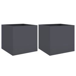 vidaXL Plantekasser 2 stk antrasitt 49x47x46 cm stål