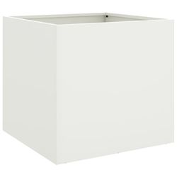 vidaXL Plantekasse hvit 42x40x39 cm stål