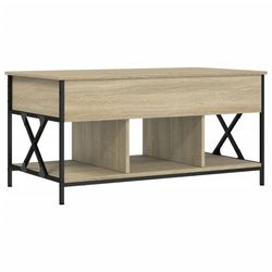 vidaXL Salongbord sonoma eik 100x55x50 cm konstruert tre og metall