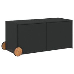 vidaXL opbevaringsboks med hjul 283 l polyrattan sort