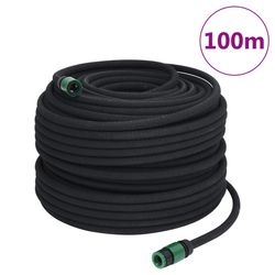 vidaXL siveslange 0,6" 100 m gummi sort