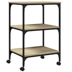 vidaXL Skriverbord 3 hyller sonoma eik 50x41x75 cm konstruert tre