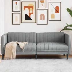 vidaXL Soffa 3-sits ljusgrå tyg