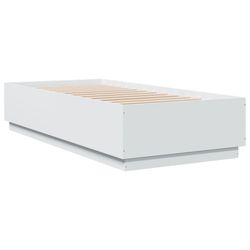 vidaXL Sengeramme hvit 90x200 cm konstruert tre