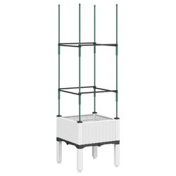 vidaXL Plantekasse med espalier hvit 40x40x142,5 cm PP