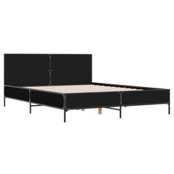 vidaXL Sängram svart 160x200 cm konstruerat trä och metall