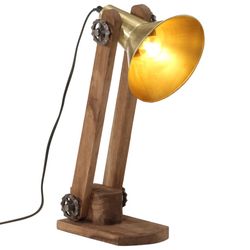 vidaXL skrivebordslampe 23x13x52 cm 25 W E27 antik messingfarve