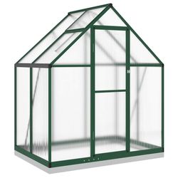 vidaXL drivhus med fundamentramme 169x114x202 cm aluminium grøn