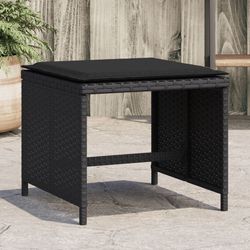 vidaXL haveskammel med hynder 4 stk. 40x40x35 cm polyrattan sort