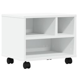 vidaXL Skriverstativ med hjul hvit 41x32x34,5 cm