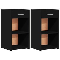 vidaXL Nattbord 2 stk svart 35x34x65 cm konstruert tre