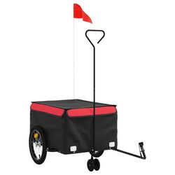 vidaXL Cykelvagn svart och röd 45 kg järn