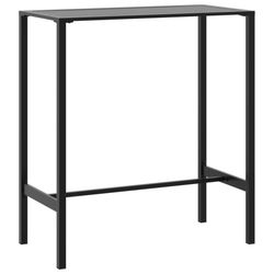 vidaXL Barbord svart 100x50x110 cm pulverlackerat stål